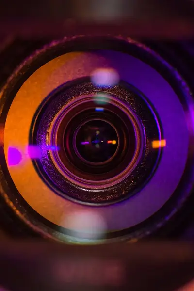 Cameralens van dichtbij gezien.