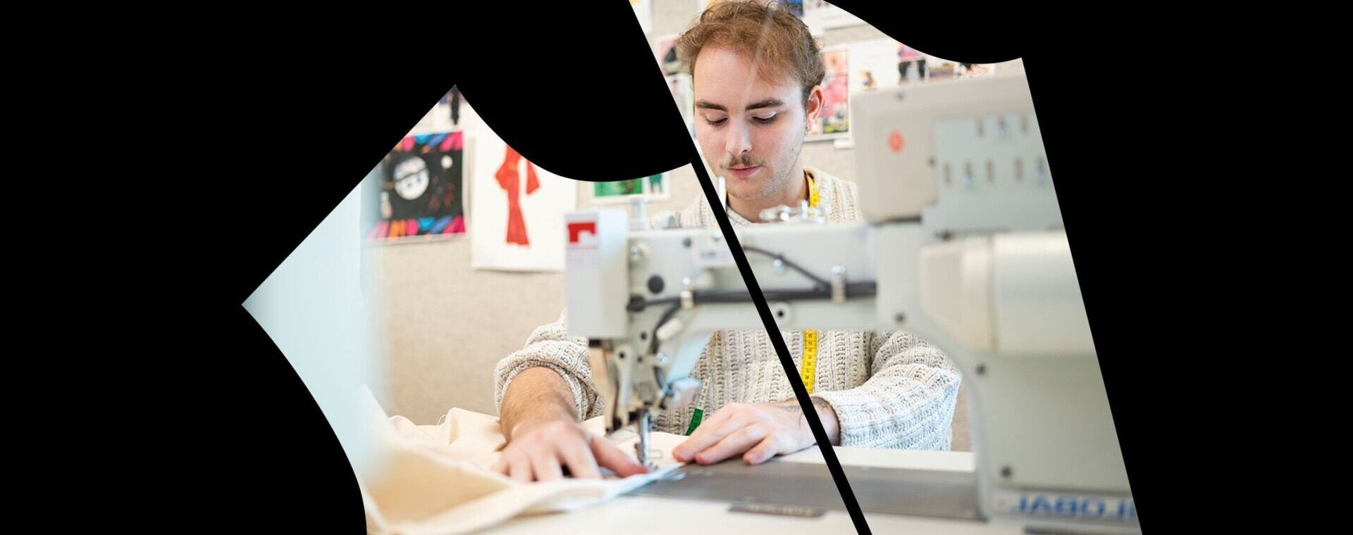 Student Fashion achter naaimachine