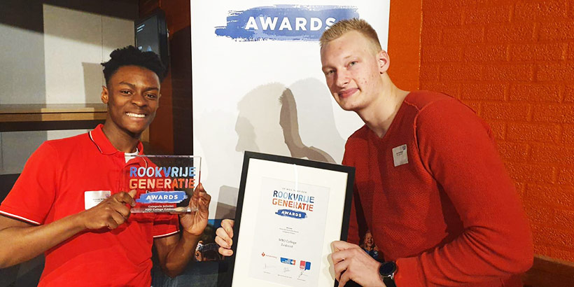 MBO College Zuidoost wint Rookvrije Generatie Award in de categorie scholen